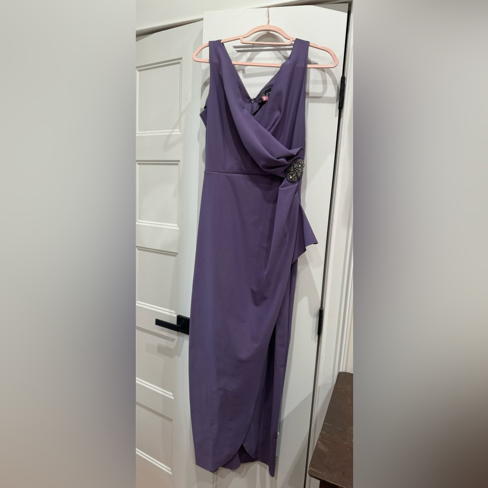 Alex Evenings, Side Ruched Dress with Cascading Ruffle, Size 12